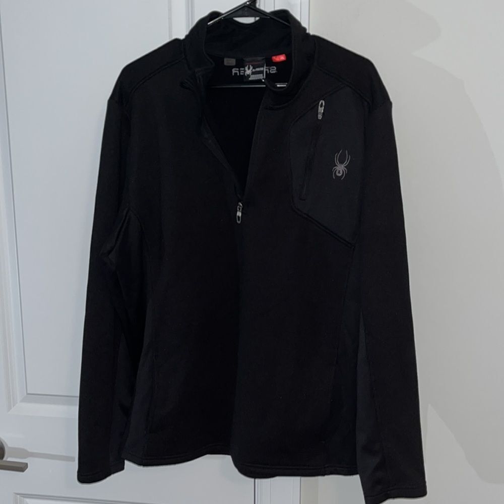 Spyder Ski Trail Hike Black Core 1/4 zipper sweatshirt mens trail hiking jacket